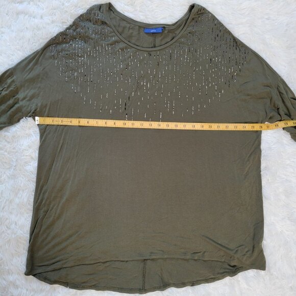 Apt. 9 Boat Neck 3/4 Sleeve Tunic Top with Shimmer Accent - Size XL - Picture 8 of 13